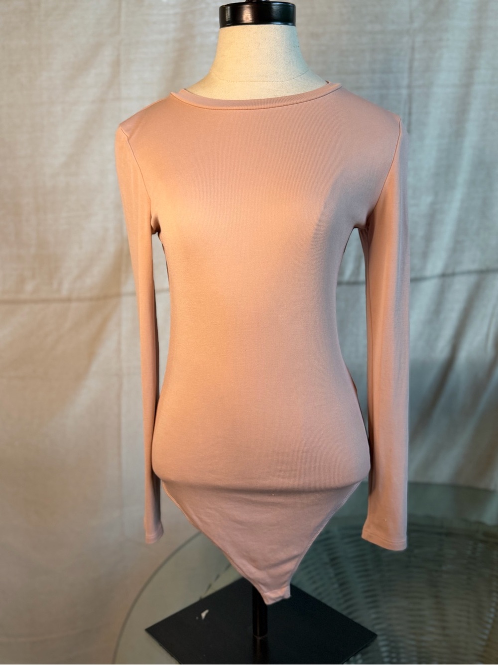 Elodie Long Sleeve Bodysuit in Dusty Blush